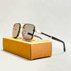Calvero Square Aviator Sunglasses with Wood Inlay and UV400-CLAYRY