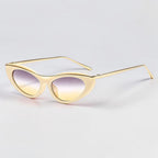 Camille Cat Eye Sunglasses with Gold Tone Brow Bar-CLAYRY
