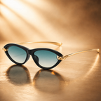 Capri Cat Eye Sunglasses with Gold Tone Link Detail-CLAYRY