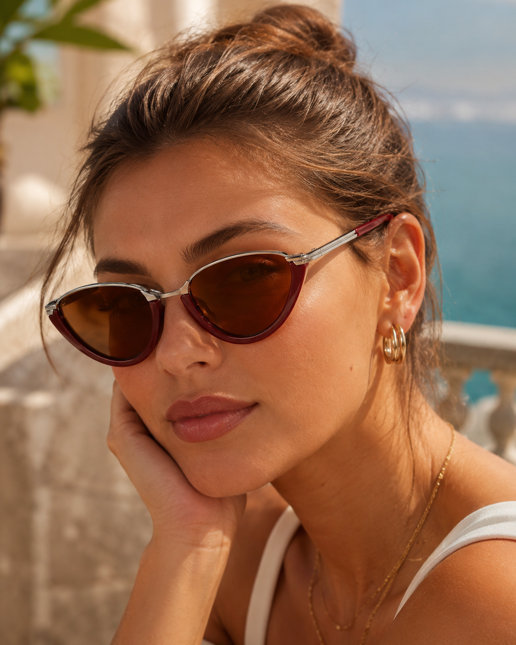 Cat Eye Sunglasses with UV400 Tinted Lenses-CLAYRY