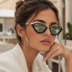Cat Eye Sunglasses with UV400 Tinted Lenses-CLAYRY