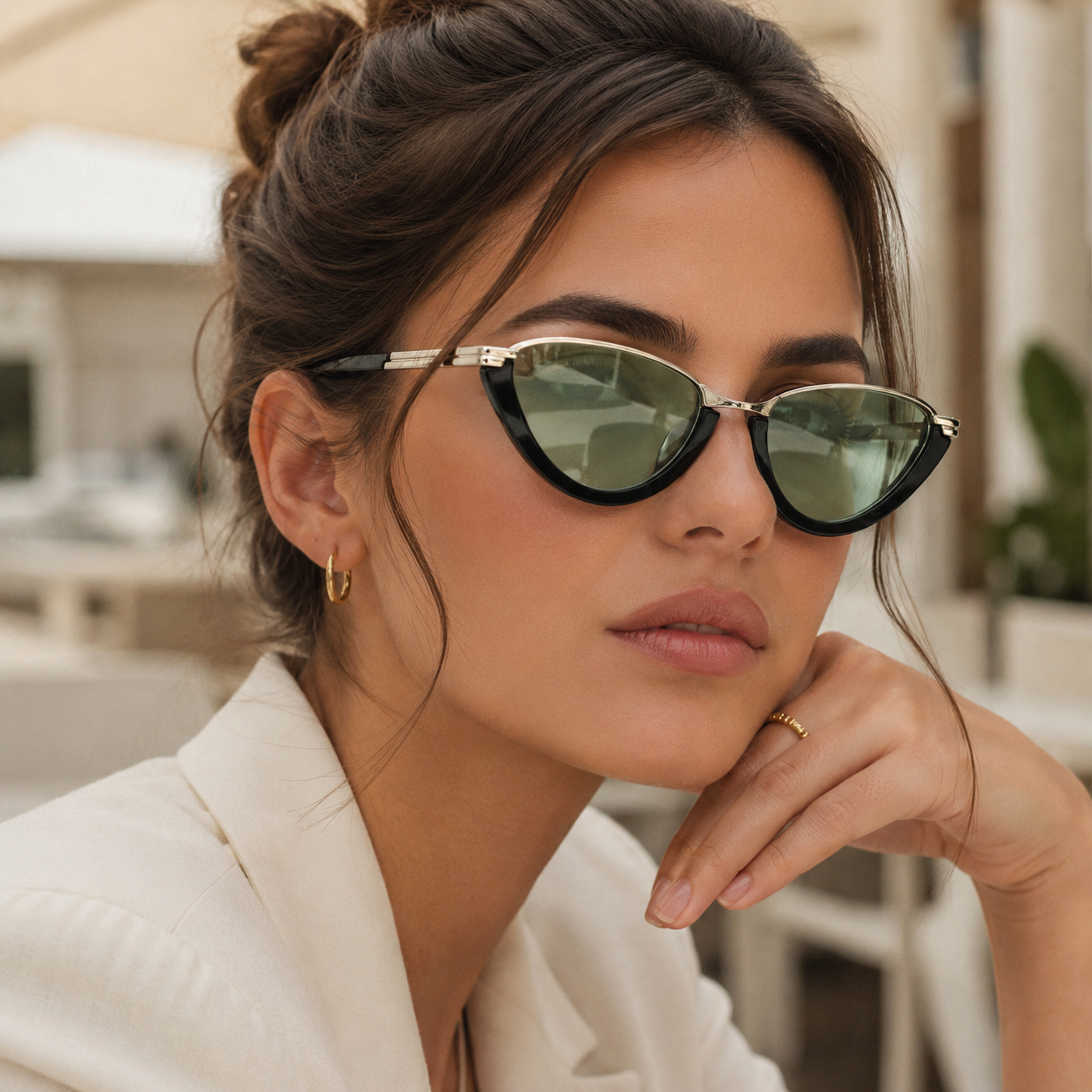Cat Eye Sunglasses with UV400 Tinted Lenses-CLAYRY