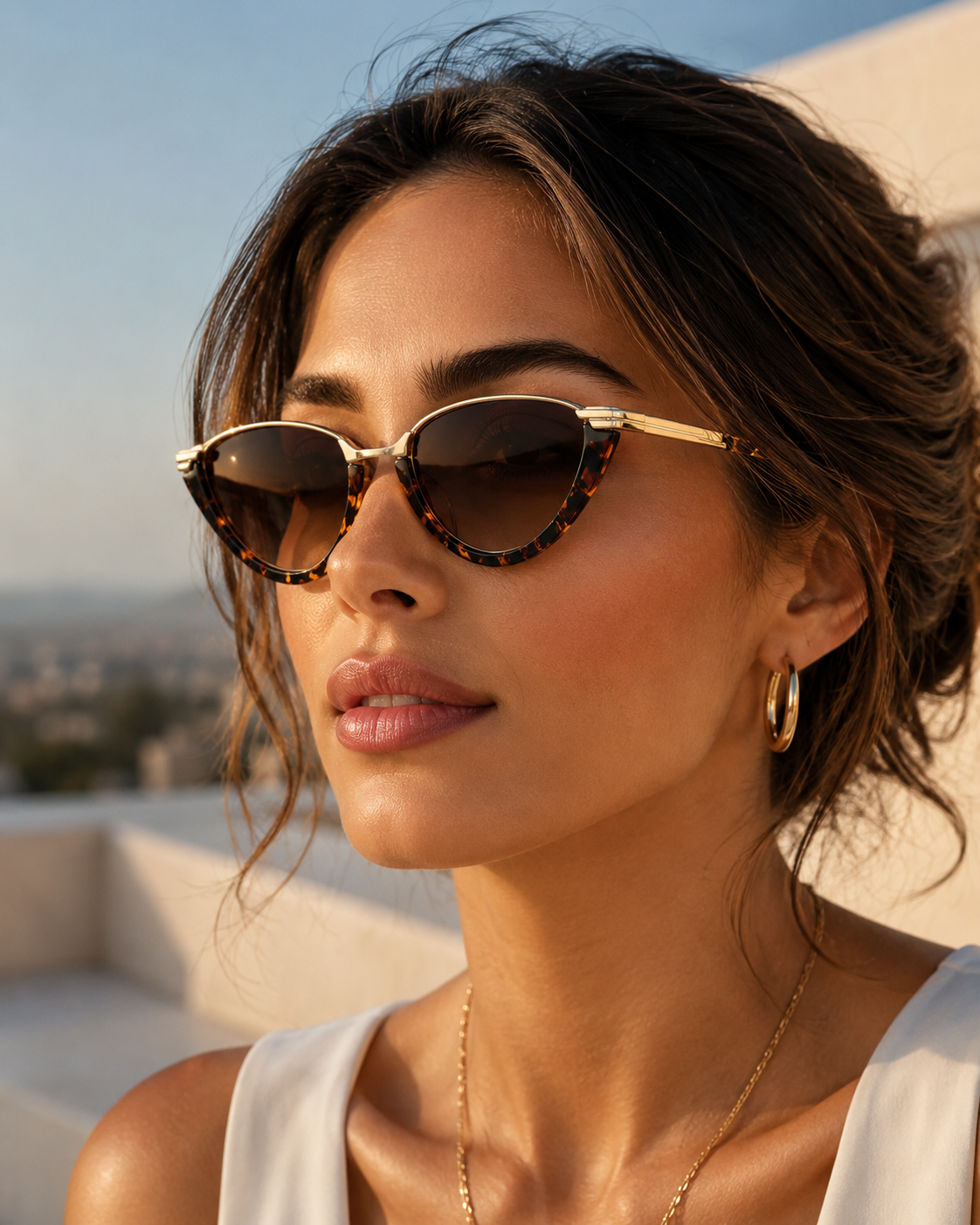 Cat Eye Sunglasses with UV400 Tinted Lenses-CLAYRY