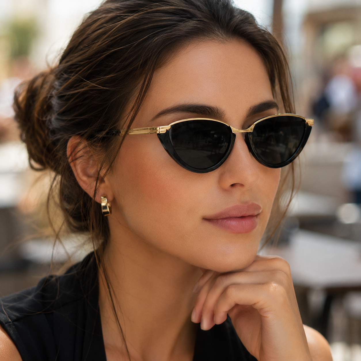 Cat Eye Sunglasses with UV400 Tinted Lenses-CLAYRY