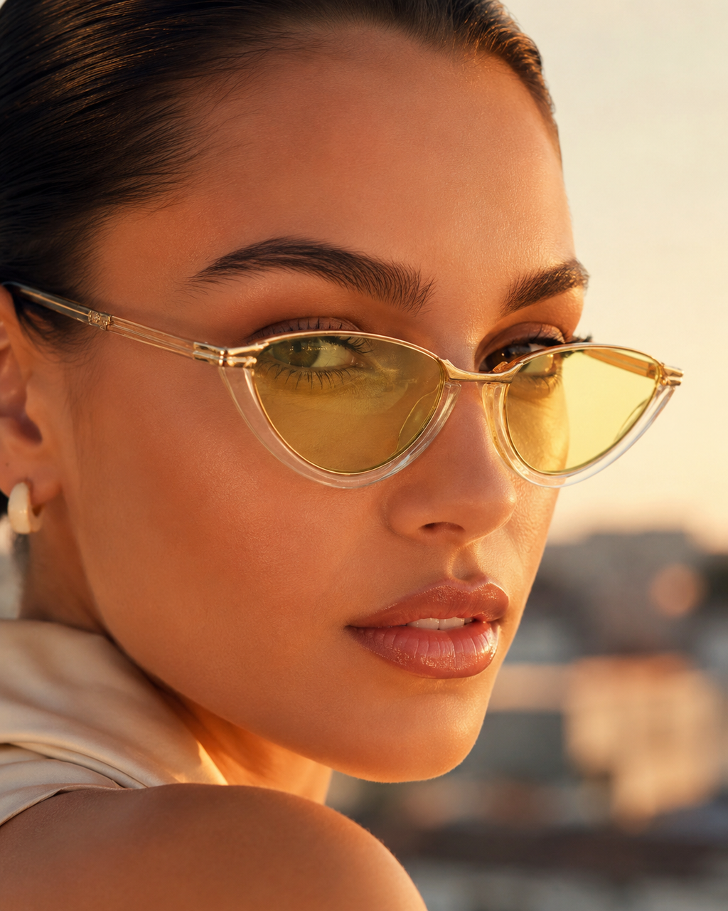Cat Eye Sunglasses with UV400 Tinted Lenses-CLAYRY
