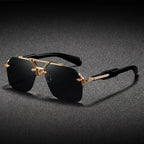 Cavallo Rimless Square Sunglasses with UV400 Protection-CLAYRY