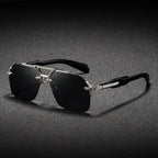 Cavallo Rimless Square Sunglasses with UV400 Protection-CLAYRY