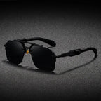 Cavallo Rimless Square Sunglasses with UV400 Protection-CLAYRY
