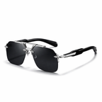 Cavallo Rimless Square Sunglasses with UV400 Protection-CLAYRY