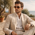 Duvall Men's Rimless Hexagonal Sunglasses with UV400-CLAYRY