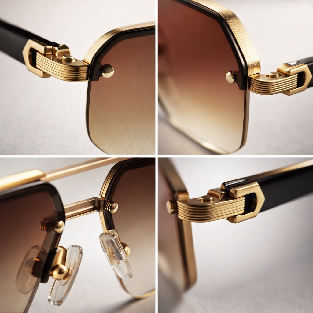 Duvall Men's Rimless Hexagonal Sunglasses with UV400-CLAYRY