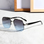 Duvall Men's Rimless Hexagonal Sunglasses with UV400-CLAYRY