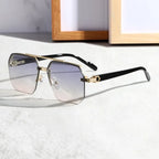 Duvall Men's Rimless Hexagonal Sunglasses with UV400-CLAYRY