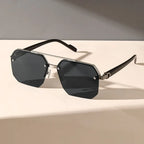 Duvall Men's Rimless Hexagonal Sunglasses with UV400-CLAYRY