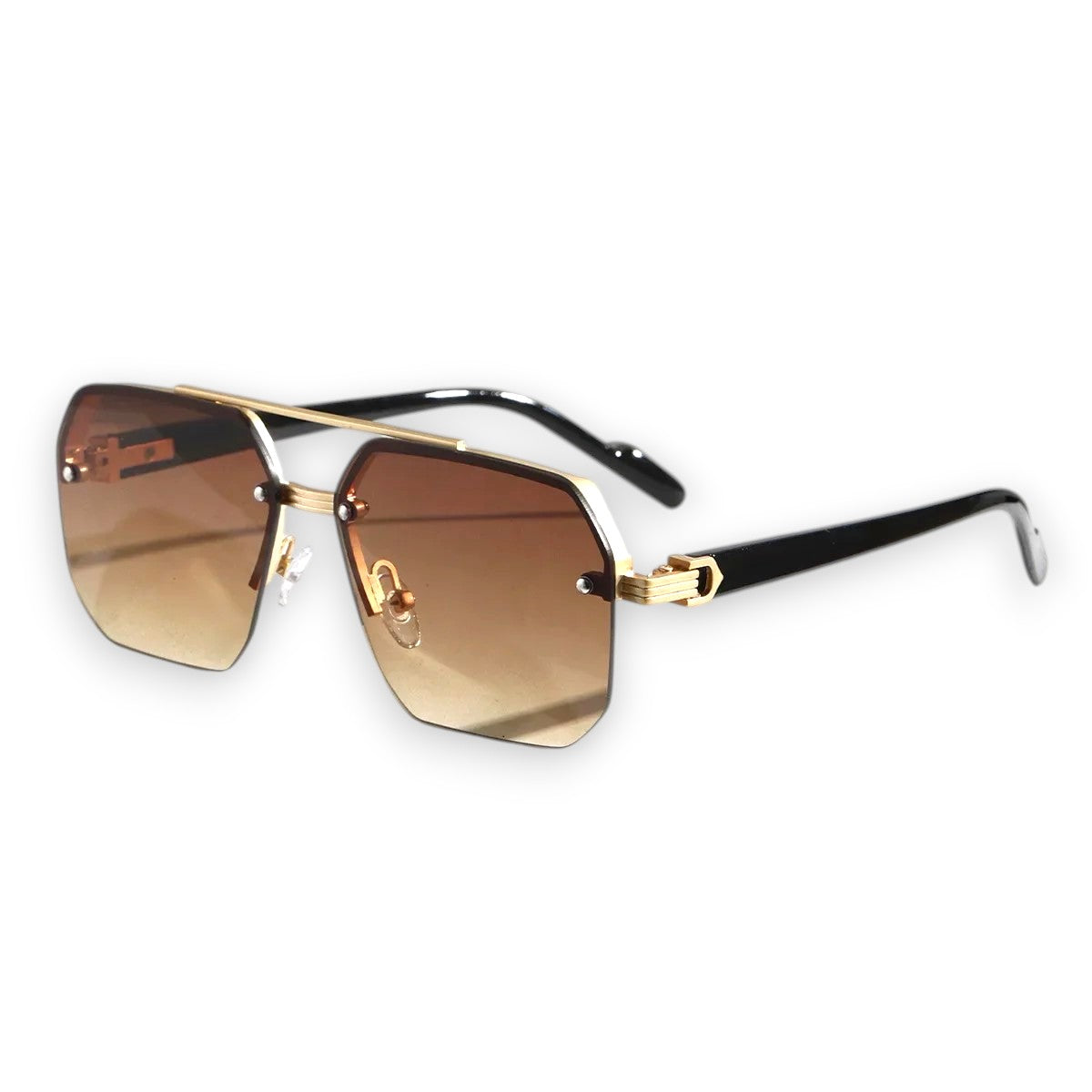 Duvall Men's Rimless Hexagonal Sunglasses with UV400-CLAYRY