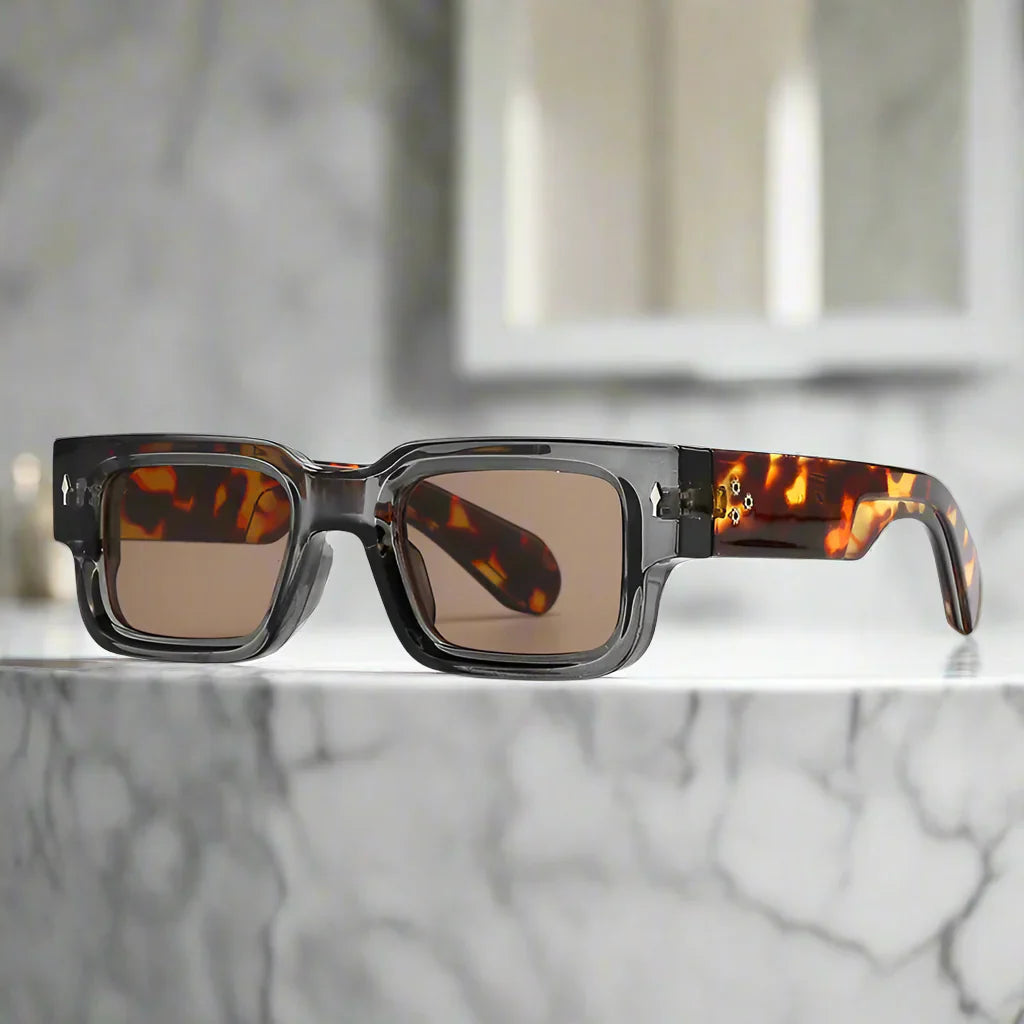 Giovanni Square Sunglasses with Scratch Resistant UV400 Lenses-CLAYRY
