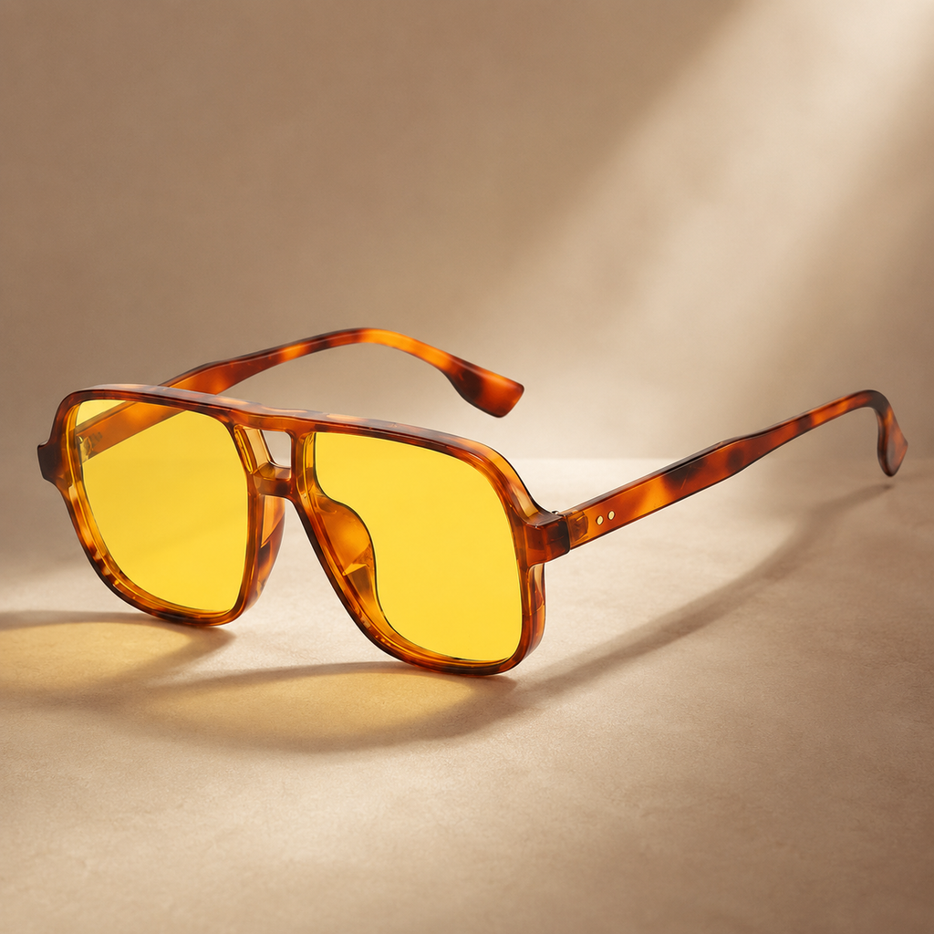 Marlowe Square Aviator Sunglasses with Double Bridge-CLAYRY