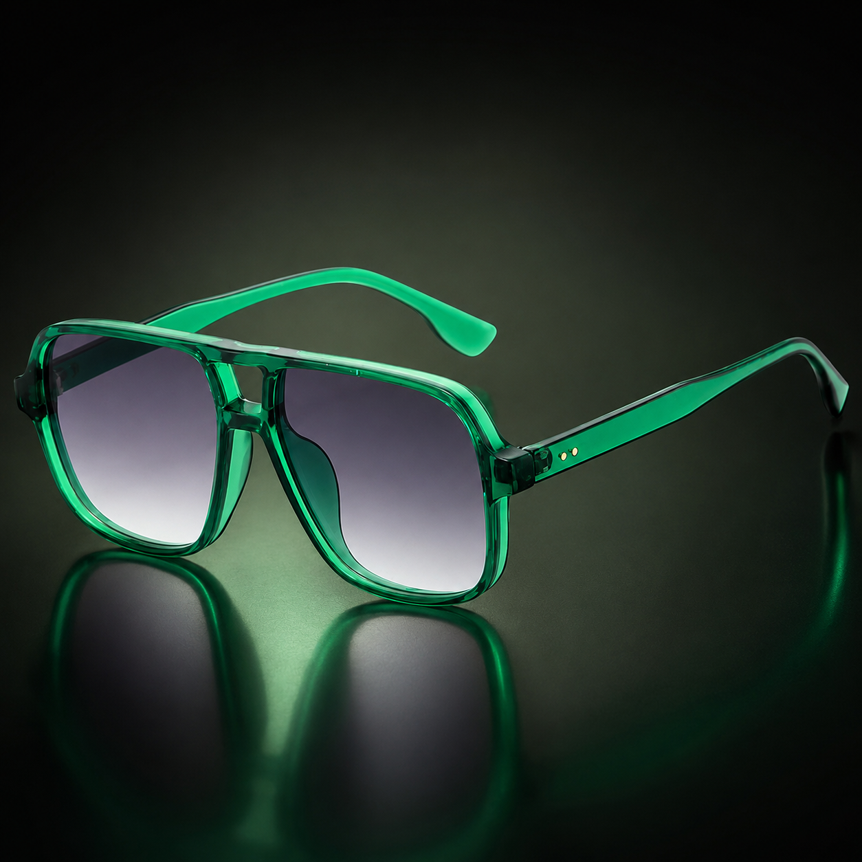 Marlowe Square Aviator Sunglasses with Double Bridge-CLAYRY