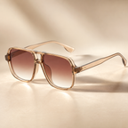 Marlowe Square Aviator Sunglasses with Double Bridge-CLAYRY