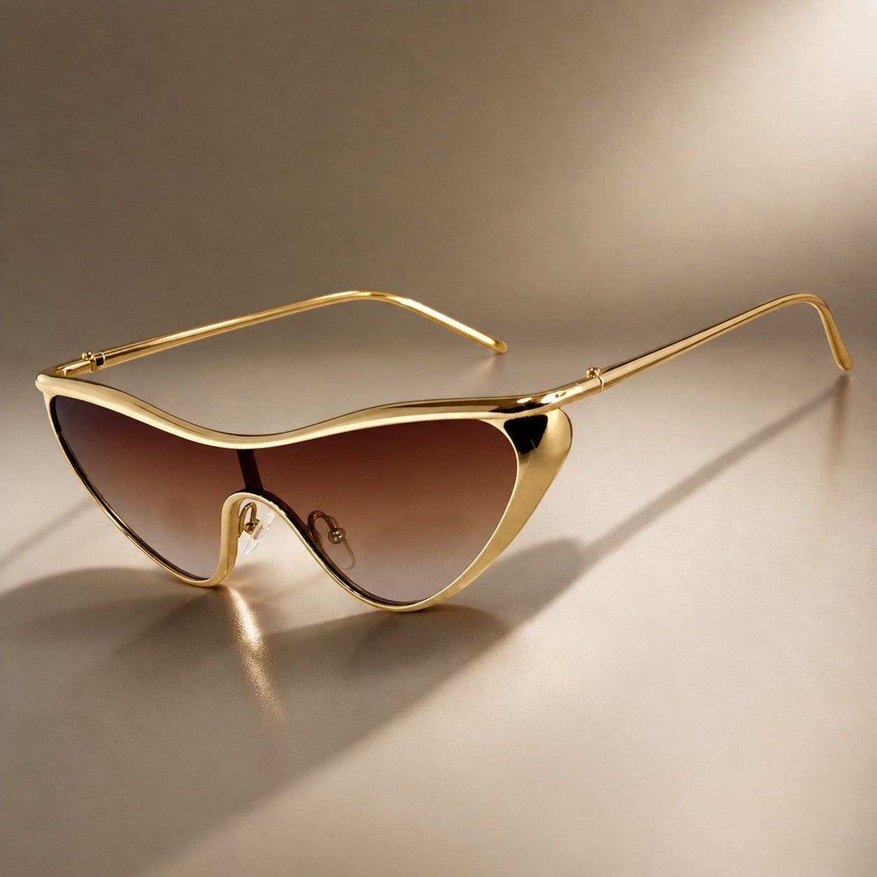 Oversized Cat Eye Sunglasses with Metal Frame-CLAYRY