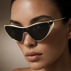 Oversized Cat Eye Sunglasses with Metal Frame-CLAYRY