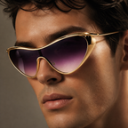 Oversized Cat Eye Sunglasses with Metal Frame-CLAYRY