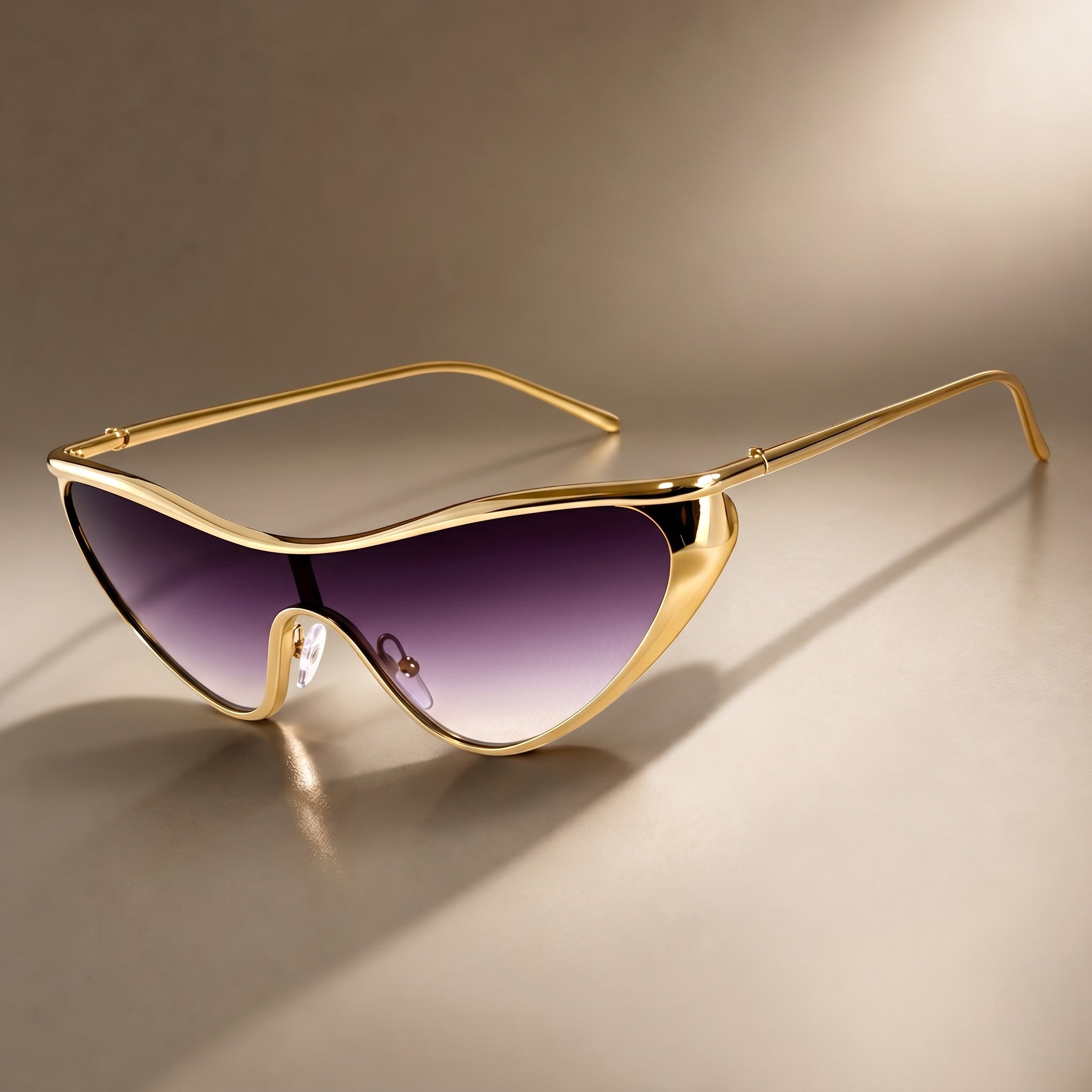 Oversized Cat Eye Sunglasses with Metal Frame-CLAYRY