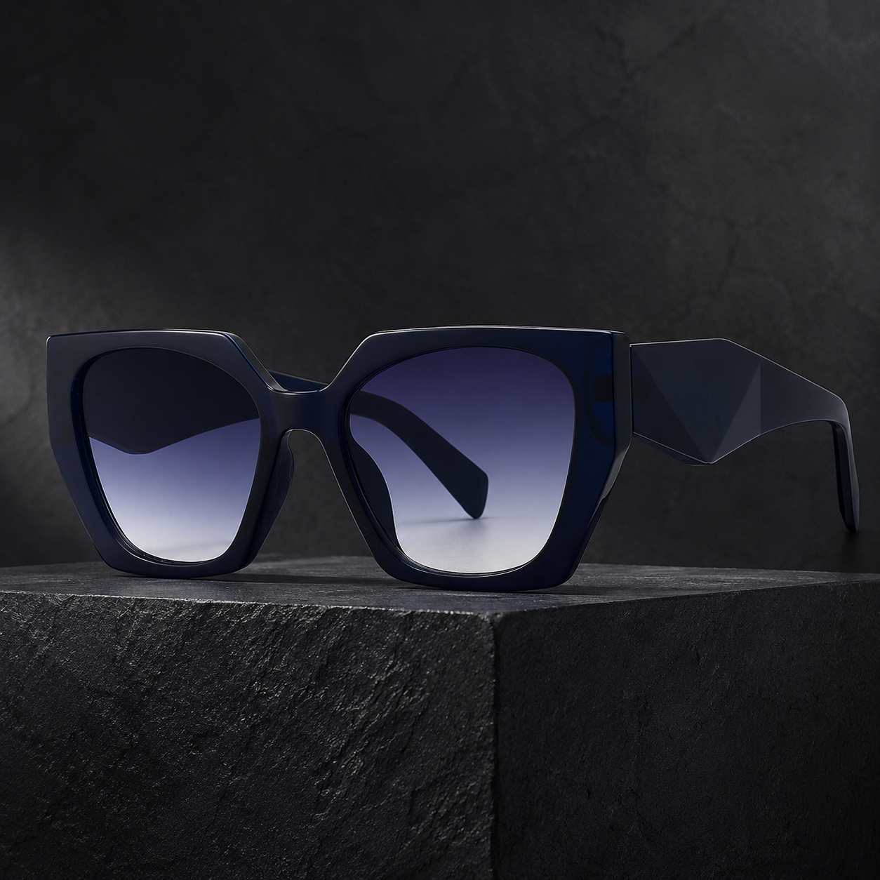 Vespera Oversized Square Cat Eye Sunglasses with UV400 Lenses-CLAYRY