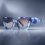 Vespera Oversized Square Cat Eye Sunglasses with UV400 Lenses-CLAYRY