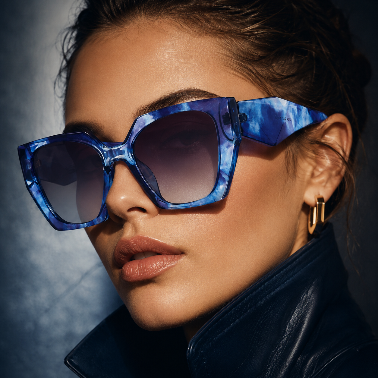 Vespera Oversized Square Cat Eye Sunglasses with UV400 Lenses-CLAYRY
