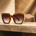 Vespera Oversized Square Cat Eye Sunglasses with UV400 Lenses-CLAYRY